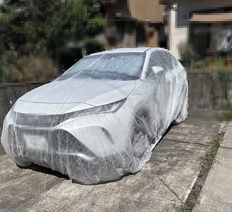 車養生<br>名古屋市内、解体工事。